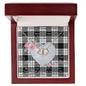 Gift To My Beautiful Girlfriend Valentine Necklace For Soulmate Anniversary Clan MacFarlane Black & White Tartan Everlasting Love Necklace,valentine necklace, necklace girlfriend, necklace for wife, cute necklaces for girlfriend, jewelry for girlfriend, to my soulmate necklace, to my future wife necklace,