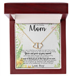 To My Amazing Mom Necklace From Son Little Boy You Taught Me Right Mom Birthday Gift For Her, Mother's Day Everlasting Love Necklace