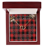 To My Beautiful Soulmate Necklace In Your Eyes I Have Found My Home Clan Rob Roy MacGregor Modern Tartan Forever Love Necklace Tartan Gift for Girlfriend Everlasting Love Necklace