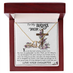 Mom Necklace Gift, To My Badass Mom Neckalce, Funny Gift For Mom On Mother's Day Necklace, Mother's Day Everlasting Love Necklace