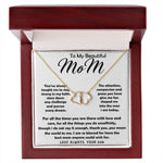 To My Beautiful Mom Necklace The Best Mom Anyone Could Wish For, Mother's Day Gift Necklace Mother's Day Everlasting Love Necklace
