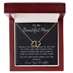 To My Beautiful Mom Necklace, Thank You For Never Ending Love From Daughter, Necklace Gift For Mom Mother's Day Everlasting Love Necklace