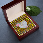 Gift To My Beautiful Girlfriend Valentine Necklace For Soulmate Anniversary Clan Jardine Yellow Tartan Everlasting Love Necklace