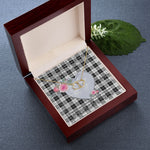 Scotstee Shop - To My Beautiful Girlfriend Valentine Necklace Clan Erskine Black and White Tartan Gift for Girlfriend Everlasting Love Necklace