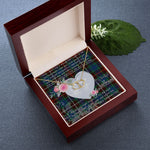 Scotstee Shop - To My Beautiful Girlfriend Valentine Necklace Clan Fraser Hunting Ancient Tartan Gift for Girlfriend Everlasting Love Necklace