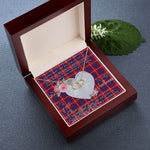Scotstee Shop - To My Beautiful Girlfriend Valentine Necklace Clan Galloway Red Tartan Gift for Girlfriend Everlasting Love Necklace