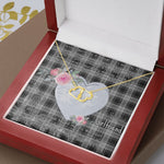 Scotstee Shop - To My Beautiful Girlfriend Valentine Necklace Clan Grey Douglas Tartan Gift for Girlfriend Everlasting Love Necklace