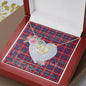 Scotstee Shop - To My Beautiful Girlfriend Valentine Necklace Clan Galloway Red Tartan Gift for Girlfriend Everlasting Love Necklace