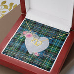 Scotstee Shop - To My Beautiful Girlfriend Valentine Necklace Clan Arbuthnott Hunting Tartan Gift for Girlfriend Everlasting Love Necklace