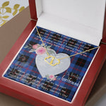 Scotstee Shop - To My Beautiful Girlfriend Valentine Necklace Clan Angus Modern Tartan Gift for Girlfriend Everlasting Love Necklace