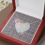 Gift To My Beautiful Girlfriend Valentine Necklace For Soulmate Anniversary Clan Hannay Grey Tartan Everlasting Love Necklace