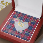 Scotstee Shop - To My Beautiful Girlfriend Valentine Necklace Clan Graham Of Menteith Pink Tartan Gift for Girlfriend Everlasting Love Necklace