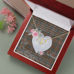 Scotstee Shop - To My Beautiful Girlfriend Valentine Necklace Clan Kennedy Weathered Tartan Gift for Girlfriend Everlasting Love Necklace