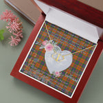 Scotstee Shop - To My Beautiful Girlfriend Valentine Necklace Clan Grant of Edinchat Tartan Gift for Girlfriend Everlasting Love Necklace