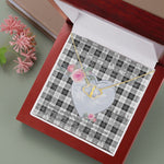 Scotstee Shop - To My Beautiful Girlfriend Valentine Necklace Clan Erskine Black and White Tartan Gift for Girlfriend Everlasting Love Necklace