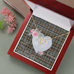 Scotstee Shop - To My Beautiful Girlfriend Valentine Necklace Clan Gordon Weathered Tartan Gift for Girlfriend Everlasting Love Necklace
