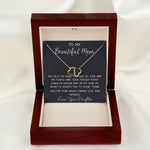 To My Beautiful Mom Necklace, Thank You For Never Ending Love From Daughter, Necklace Gift For Mom Mother's Day Everlasting Love Necklace