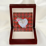 Scotstee Shop - To My Beautiful Girlfriend Valentine Necklace Clan Grant Weathered Tartan Gift for Girlfriend Everlasting Love Necklace