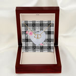 Gift To My Beautiful Girlfriend Valentine Necklace For Soulmate Anniversary Clan MacFarlane Black & White Tartan Everlasting Love Necklace,valentine necklace, necklace girlfriend, necklace for wife, cute necklaces for girlfriend, jewelry for girlfriend, to my soulmate necklace, to my future wife necklace,