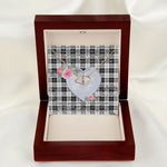 Scotstee Shop - To My Beautiful Girlfriend Valentine Necklace Clan Erskine Black and White Tartan Gift for Girlfriend Everlasting Love Necklace