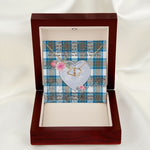 Gift To My Beautiful Girlfriend Valentine Necklace For Soulmate Anniversary Clan Stewart Muted Blue Tartan Everlasting Love Necklace,valentine necklace, necklace girlfriend, necklace for wife, cute necklaces for girlfriend, jewelry for girlfriend, to my soulmate necklace, to my future wife necklace,