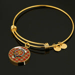 Scotstee Shop - Chattan Clan Scotland Tartan Plaid Charm Circle Bangle Bracelet Jewelry Gift  For Women