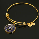 Scotstee Shop - Cunningham Dress Blue Dancers Clan Scotland Tartan Plaid Charm Circle Bangle Bracelet Jewelry Gift  For Women