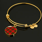 Scotstee Shop - Crief District Clan Scotland Tartan Plaid Charm Circle Bangle Bracelet Jewelry Gift  For Women