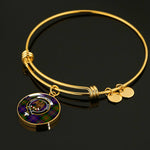 Scotstee Shop - Chalmers Clan Scotland Tartan Plaid Charm Circle Bangle Bracelet Jewelry Gift  For Women
