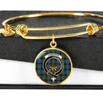 Scotstee Shop - Cameron Of Erracht Ancient Clan Scotland Tartan Plaid Charm Circle Bangle Bracelet Jewelry Gift  For Women
