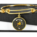 Scotstee Shop - Campbell Argyll Weathered Clan Scotland Tartan Plaid Charm Circle Bangle Bracelet Jewelry Gift  For Women