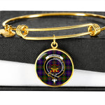 Scotstee Shop - Cameron Of Erracht Modern Clan Scotland Tartan Plaid Charm Circle Bangle Bracelet Jewelry Gift  For Women