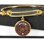 Scotstee Shop - Cameron Of Lochiel Ancient Clan Scotland Tartan Plaid Charm Circle Bangle Bracelet Jewelry Gift  For Women