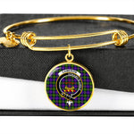 Scotstee Shop - Cameron Clan Scotland Tartan Plaid Charm Circle Bangle Bracelet Jewelry Gift  For Women