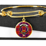 Scotstee Shop - Cameron Of Lochiel Modern Clan Scotland Tartan Plaid Charm Circle Bangle Bracelet Jewelry Gift  For Women