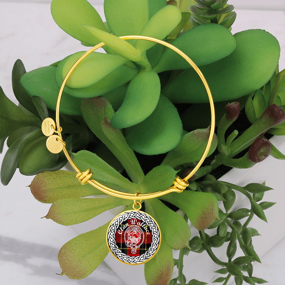 Scotstee Shop - Scotstee Shop Jewelry Wallace Crest Clan Scotland Tartan Plaid Charm Circle Bangle Bracelet Jewelry Gift  For Women