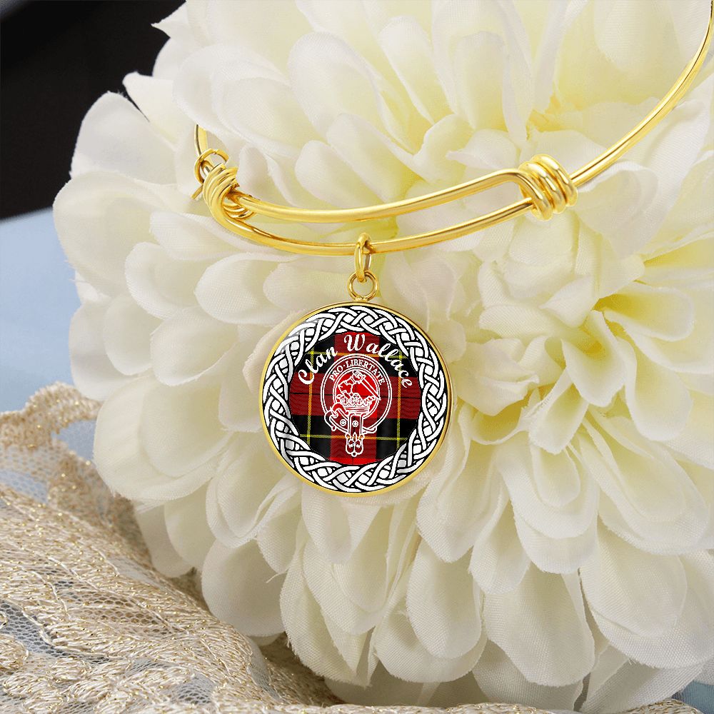Scotstee Shop - Scotstee Shop Jewelry Wallace Crest Clan Scotland Tartan Plaid Charm Circle Bangle Bracelet Jewelry Gift  For Women