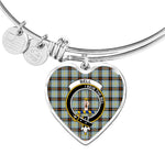 Scotstee Shop - Scotstee Shop Bell Clan Scotland Tartan Plaid Charm Bracelet Bangle Heart Jewelry Gift For Women