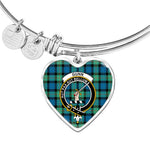 Scotstee Shop - Tartan Heart Bangle Bracelet Ancient, Clan Scotland Tartan Plaid Charm Bracelet Bangle Heart Jewelry Gift For Women