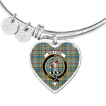 Scotstee Shop - Scotstee Shop Balfour Clan Scotland Tartan Plaid Charm Bracelet Bangle Heart Jewelry Gift For Women
