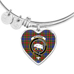 Scotstee Shop - Scotstee Shop Bethune Clan Scotland Tartan Plaid Charm Bracelet Bangle Heart Jewelry Gift For Women