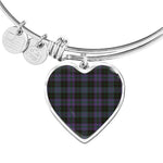 Scotstee Shop - Scotstee Shop Clergy Green Clan Scotland Tartan Plaid Charm Bracelet Bangle Heart Jewelry Gift For Women