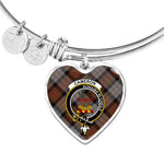 Scotstee Shop - Scotstee Shop Cameron Of Erracht Weathered Clan Scotland Tartan Plaid Charm Bracelet Bangle Heart Jewelry Gift For Women
