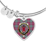 Scotstee Shop - Scotstee Shop Crawford Ancient Clan Scotland Tartan Plaid Charm Bracelet Bangle Heart Jewelry Gift For Women