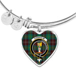 Scotstee Shop - Scotstee Shop Chisholm Hunting Ancient Clan Scotland Tartan Plaid Charm Bracelet Bangle Heart Jewelry Gift For Women