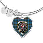 Scotstee Shop - Scotstee Shop Cockburn Modern Clan Scotland Tartan Plaid Charm Bracelet Bangle Heart Jewelry Gift For Women