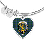 Scotstee Shop - Scotstee Shop Broun Clan Scotland Tartan Plaid Charm Bracelet Bangle Heart Jewelry Gift For Women