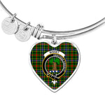 Scotstee Shop - Scotstee Shop Bisset Pattern Clan Scotland Tartan Plaid Charm Bracelet Bangle Heart Jewelry Gift For Women