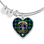 Scotstee Shop - Scotstee Shop Bannerman Clan Scotland Tartan Plaid Charm Bracelet Bangle Heart Jewelry Gift For Women