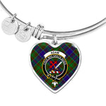 Scotstee Shop - Scotstee Shop Adam Clan Scotland Tartan Plaid Charm Bracelet Bangle Heart Jewelry Gift For Women